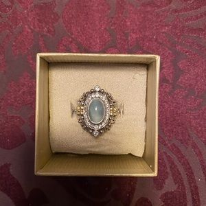 Barbra Bixby 925/18kt gold blue Topez size 7